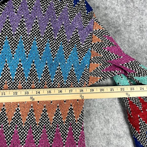 VTG French Rags Cardigan Sweater Womens 1 Small Chunky Chevron Artsy USA - Picture 4 of 12